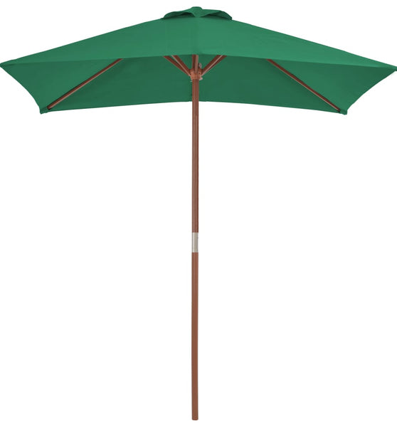 Sonnenschirm mit Holzmast 150 x 200 cm Grün