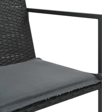 7-tlg. Garten-Essgruppe mit Auflagen Poly Rattan Schwarz