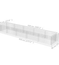 Gabionen-Hochbeet Verzinkter Stahl 450×90×50 cm