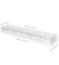 Gabionen-Hochbeet Verzinkter Stahl 540×90×50 cm