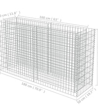 Gabionen-Hochbeet Verzinkter Stahl 180×50×100 cm