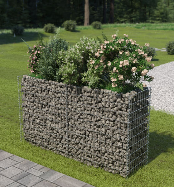 Gabionen-Hochbeet Verzinkter Stahl 180×50×100 cm
