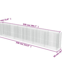 Gabionen-Hochbeet Verzinkter Stahl 540×50×100 cm