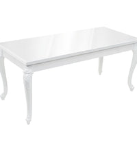 Esstisch 179x89x81 cm Hochglanz-Weiß