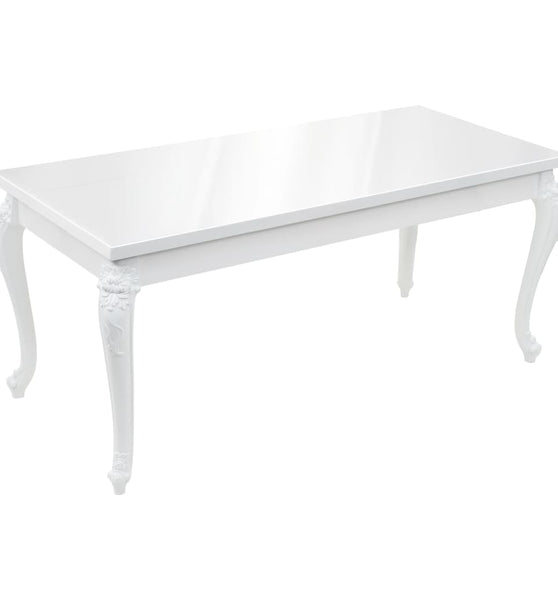 Esstisch 179x89x81 cm Hochglanz-Weiß
