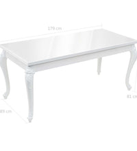 Esstisch 179x89x81 cm Hochglanz-Weiß