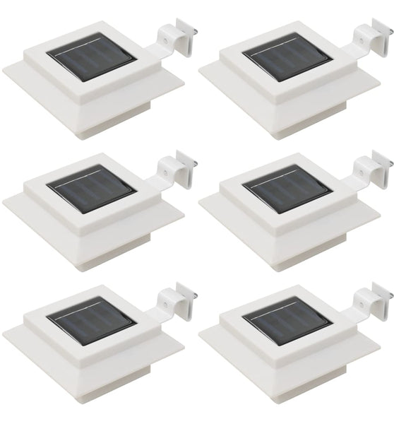 Outdoor Solarleuchten 6 Stück LED Quadratisch 12 cm Weiß