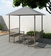 Gartenpavillon mit Tisch und Bänken 2,5x1,5x2,4 m Anthrazit