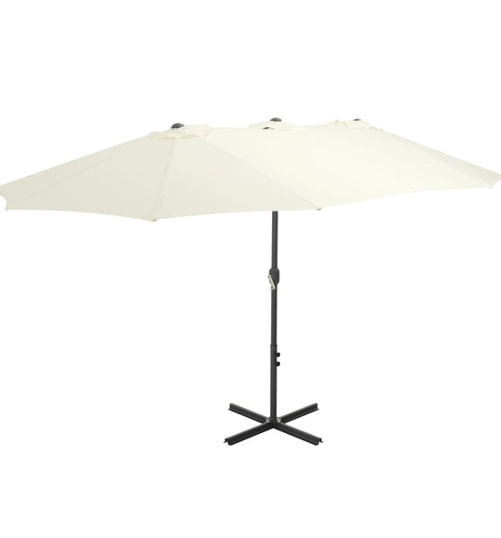 Sonnenschirm mit Aluminium-Mast 460x270 cm Sandweiß