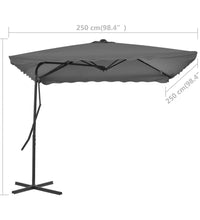 Sonnenschirm mit Stahl-Mast 250x250 cm Anthrazit