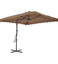 Sonnenschirm mit Stahl-Mast 250x250 cm Taupe