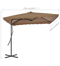 Sonnenschirm mit Stahl-Mast 250x250 cm Taupe