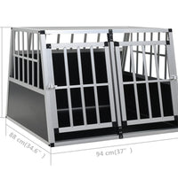 Hundetransportbox mit Doppeltür 94 x 88 x 69 cm