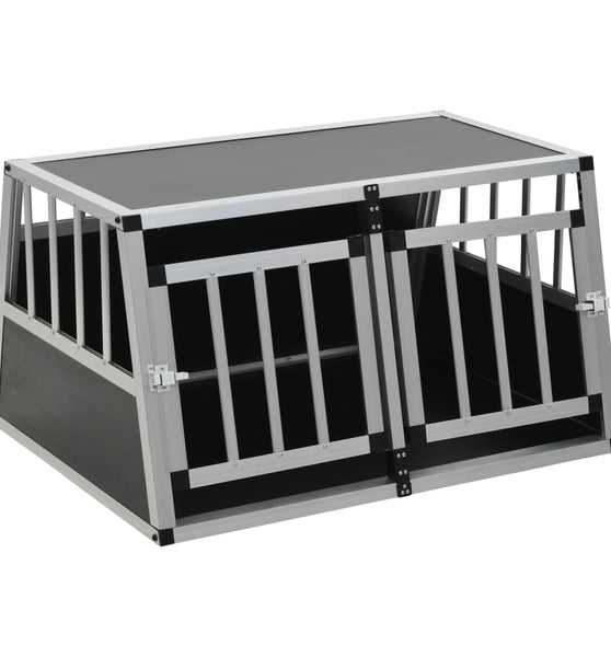 Hundetransportbox mit Doppeltür 89 x 69 x 50 cm
