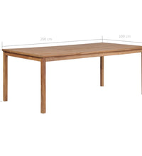 Gartentisch 200x100x77 cm Massivholz Teak