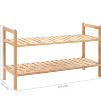 Schuhregal Walnussholz Massiv 69x26x40 cm