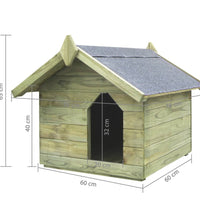 Hundehütte mit Dach Imprägniertes Kiefernholz
