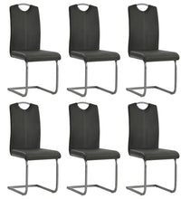 Freischwinger 6 Stk. Grau Kunstleder