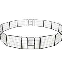 Hunde-Laufstall 16 Paneele Stahl 60x80 cm Schwarz