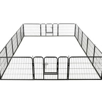Hunde-Laufstall 16 Paneele Stahl 60x80 cm Schwarz