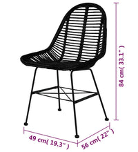 Esszimmerstühle 6 Stk. Schwarz Natur Rattan