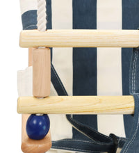 Babyschaukel mit Sicherheitsgurt Baumwolle Holz Blau