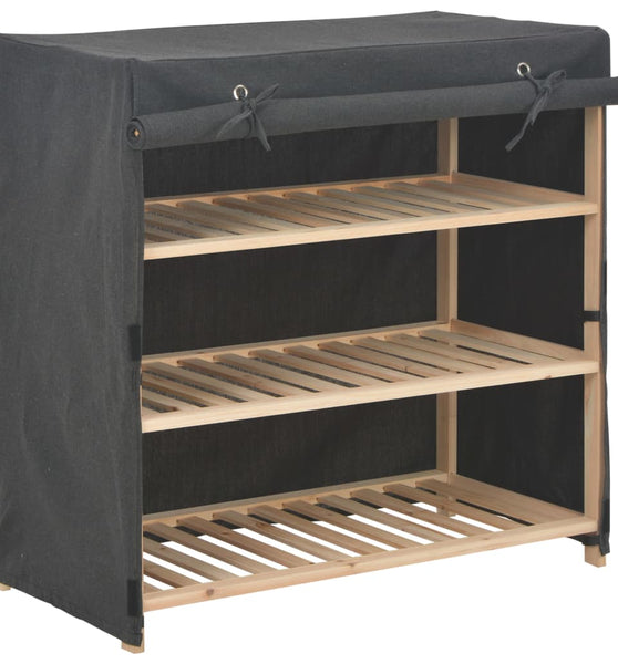 Schuhschrank mit Abdeckung Grau 79 x 40 x 80 cm Stoff