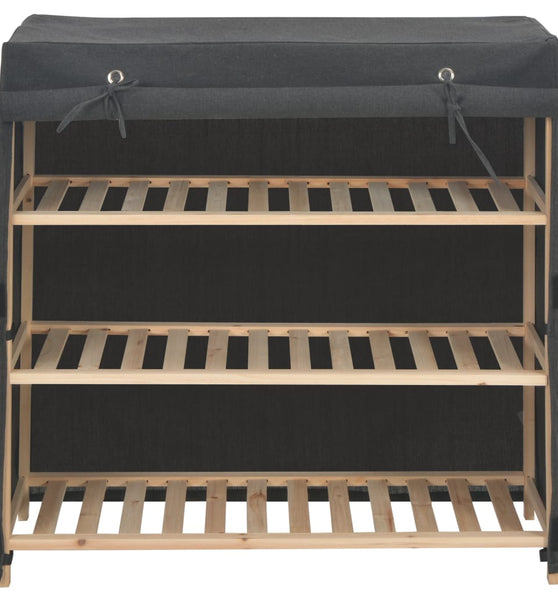 Schuhschrank mit Abdeckung Grau 79 x 40 x 80 cm Stoff