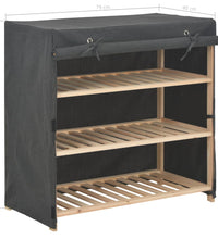 Schuhschrank mit Abdeckung Grau 79 x 40 x 80 cm Stoff