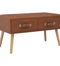 Couchtisch Braun 80x40x46 cm Kunstleder