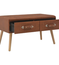 Couchtisch Braun 80x40x46 cm Kunstleder