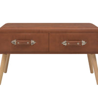 Couchtisch Braun 80x40x46 cm Kunstleder
