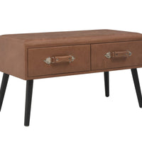 Couchtisch Dunkelbraun 80x40x46 cm Kunstleder