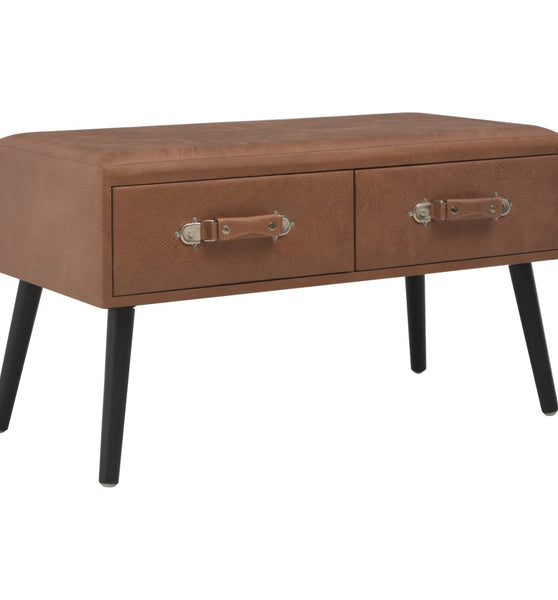 Couchtisch Dunkelbraun 80x40x46 cm Kunstleder