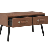 Couchtisch Dunkelbraun 80x40x46 cm Kunstleder