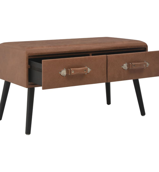 Couchtisch Dunkelbraun 80x40x46 cm Kunstleder