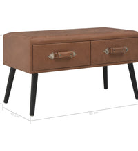 Couchtisch Dunkelbraun 80x40x46 cm Kunstleder