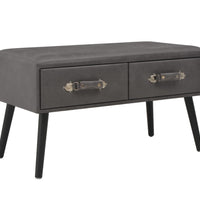 Couchtisch Grau 80x40x46 cm Kunstleder