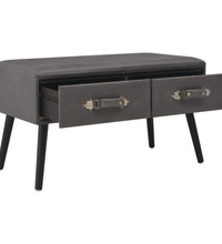 Couchtisch Grau 80x40x46 cm Kunstleder