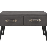 Couchtisch Grau 80x40x46 cm Kunstleder