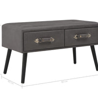 Couchtisch Grau 80x40x46 cm Kunstleder