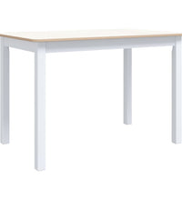Esstisch Weiß und Braun 114x71x75 cm Massivholz Gummibaum