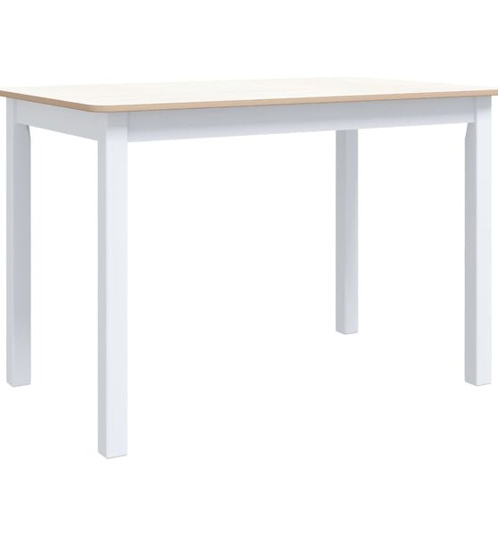 Esstisch Weiß und Braun 114x71x75 cm Massivholz Gummibaum