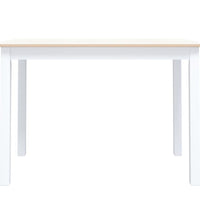 Esstisch Weiß und Braun 114x71x75 cm Massivholz Gummibaum