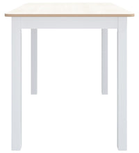 Esstisch Weiß und Braun 114x71x75 cm Massivholz Gummibaum