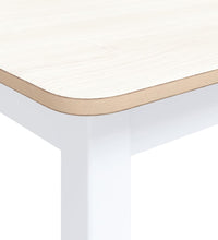 Esstisch Weiß und Braun 114x71x75 cm Massivholz Gummibaum