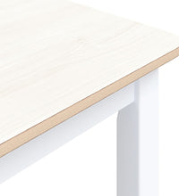 Esstisch Weiß und Braun 114x71x75 cm Massivholz Gummibaum