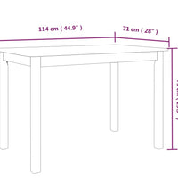 Esstisch Weiß und Braun 114x71x75 cm Massivholz Gummibaum