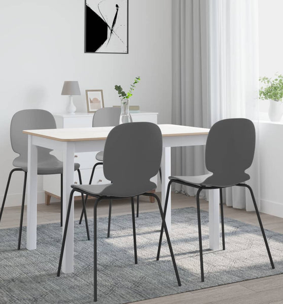 Esstisch Weiß und Braun 114x71x75 cm Massivholz Gummibaum