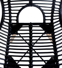Esszimmerstühle 6 Stk. Natur Rattan Schwarz